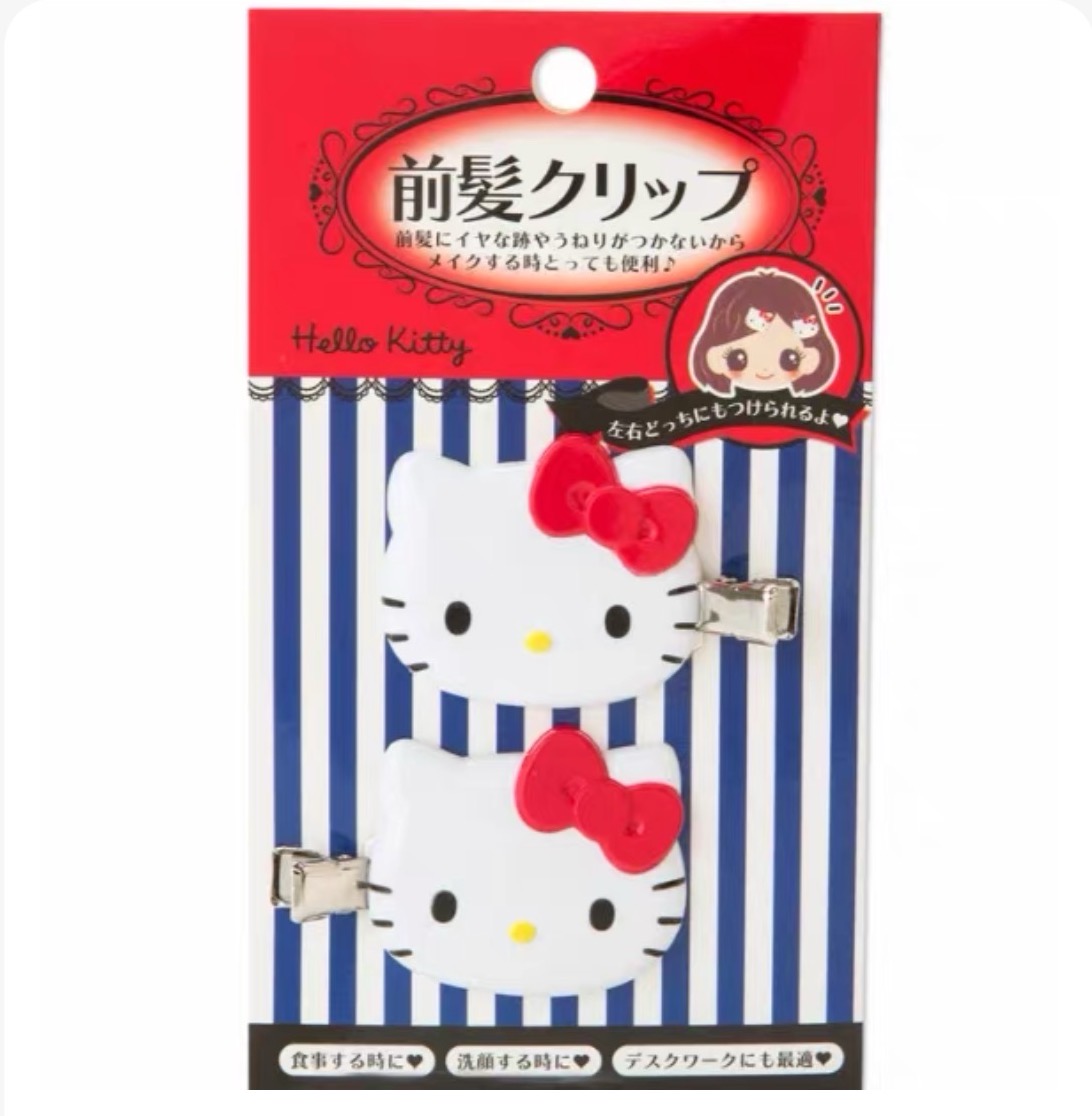日本sanrio三丽鸥发夹helloKitty(蓝白)