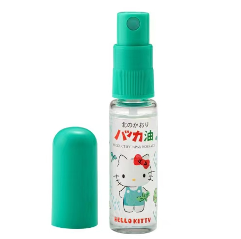 日本 北见hello kitty薄荷油清凉油提神喷雾醒脑驱蚊